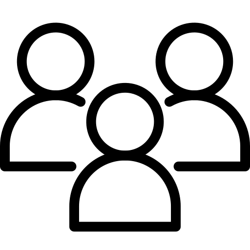 SozialIcon Symbol von drei stilisierten Personen.